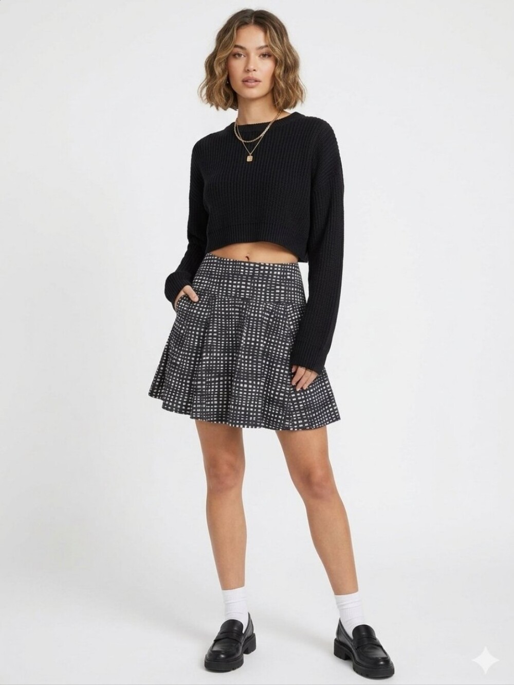 Theory Geometric Print Flared Hem Cotton A Line Skirt Preppy Grunge Size 10